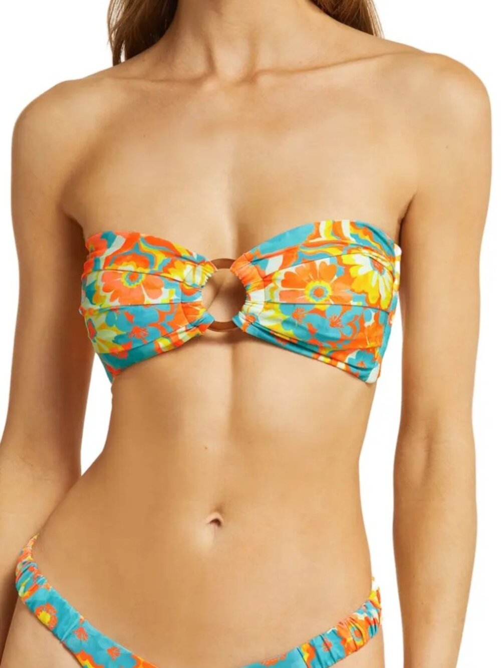 Kulani Kinis Bandeau Bikini Top in Miami Moon size M